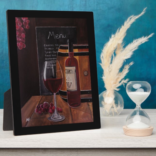 Red Wine Painting by Alfred Fox Plaque (Side)