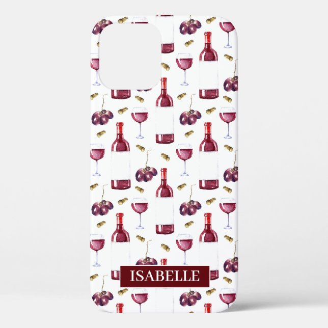 Red Wine Pattern Case-Mate iPhone Case (Back)