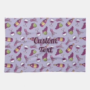 Red Wine Pattern Kitchen Towel
