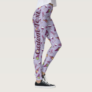 Red Wine Pattern Leggings