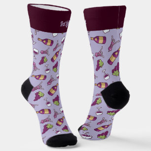Red Wine Pattern Socks
