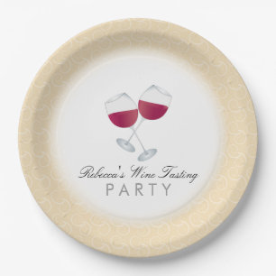 Red Wine, Personalised Wine Tasting Party Paper Plate