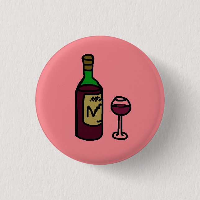 Red Wine Pin Badge (Front)