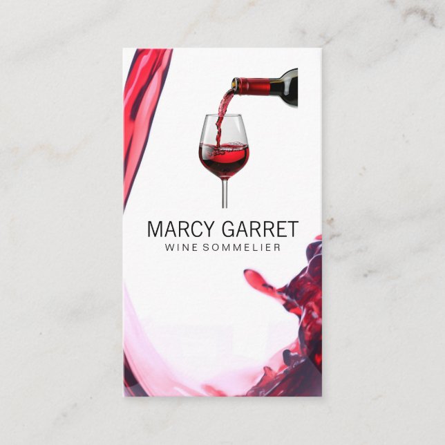 Red Wine Pour |  Business Card (Front)