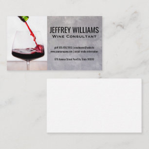 Red Wine Pour Glass Winery Business Card