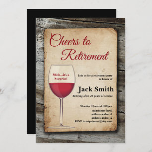 Red wine, retirement party, retiring invitation