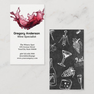 Red Wine Splash Business Card