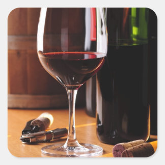 Red Wine Square Sticker