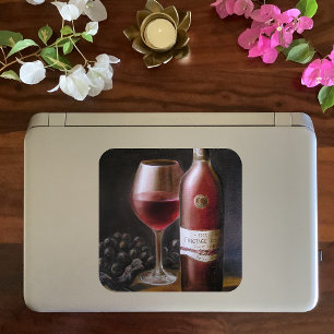 Red Wine Square Sticker