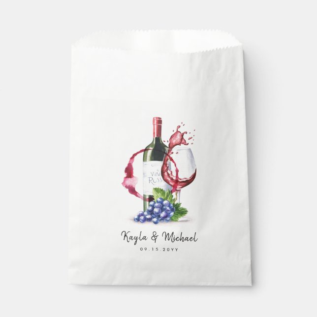 Red Wine Style Occassion Celebration  Favour Bag (Front)