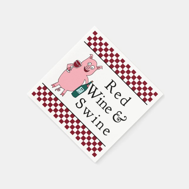 Red Wine & Swine Napkin (Corner)