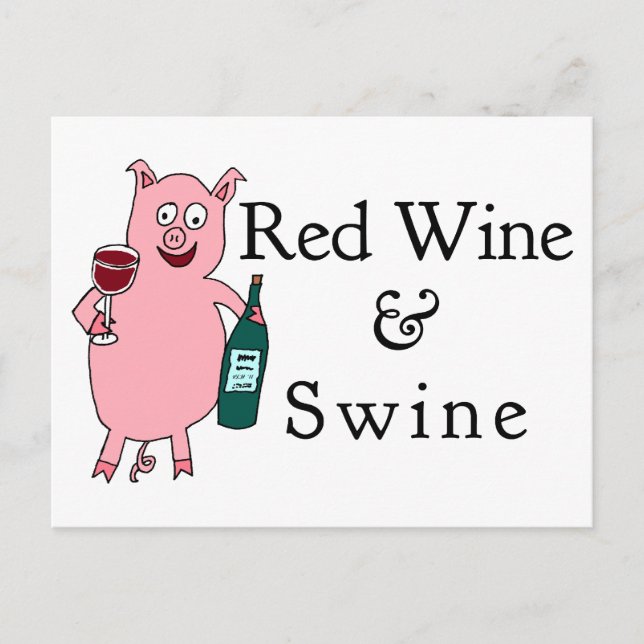 Red Wine & Swine Postcard (Front)