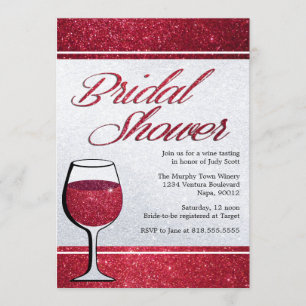 Red Wine Tasting Bridal Shower Invitation