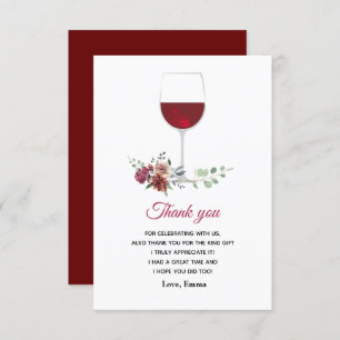 red wine thank you card