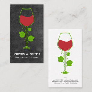 Red Wine Vine Glass Business Card