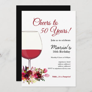 Red wine, wine invitation, cheers to! invitation