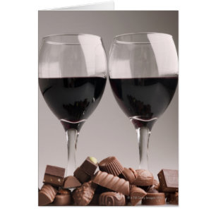 red wine with chocolates