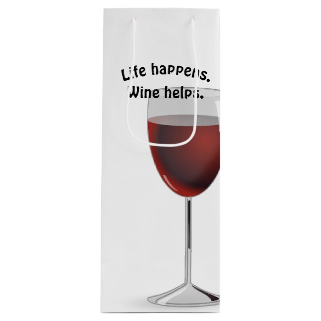 red wine with quote gift bag (Front)