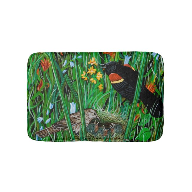 Red Wing Blackbird Bath Mat (Front)