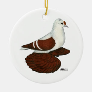 Red Wing Pigeon Ceramic Tree Decoration