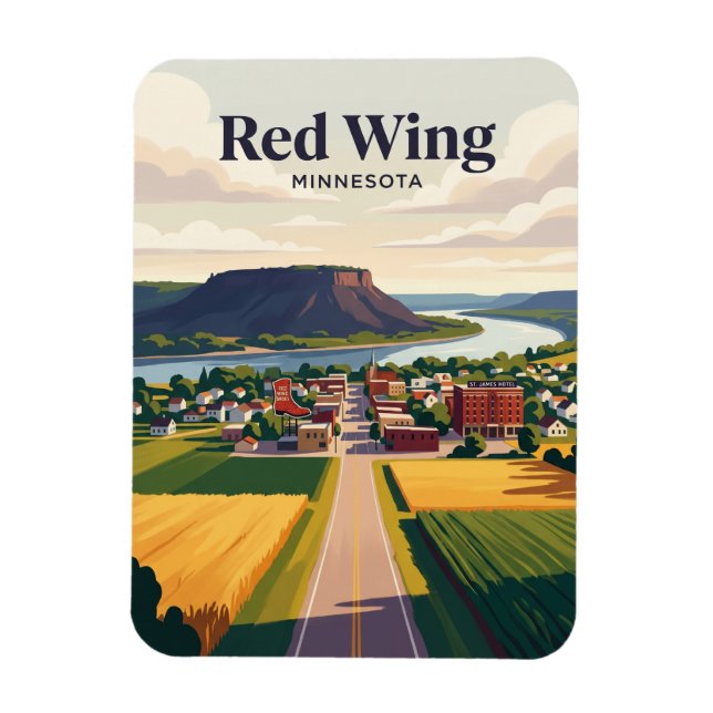 Red Wing USA Magnet (Vertical)