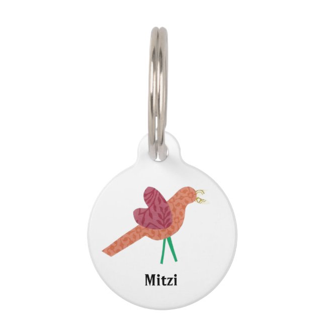Red Winged Bird Pet Tag (Front)