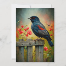 Red-Winged Black Bird Card