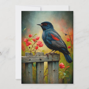 Red-Winged Black Bird Card
