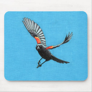 Red-Winged Black Bird Mouse Mat