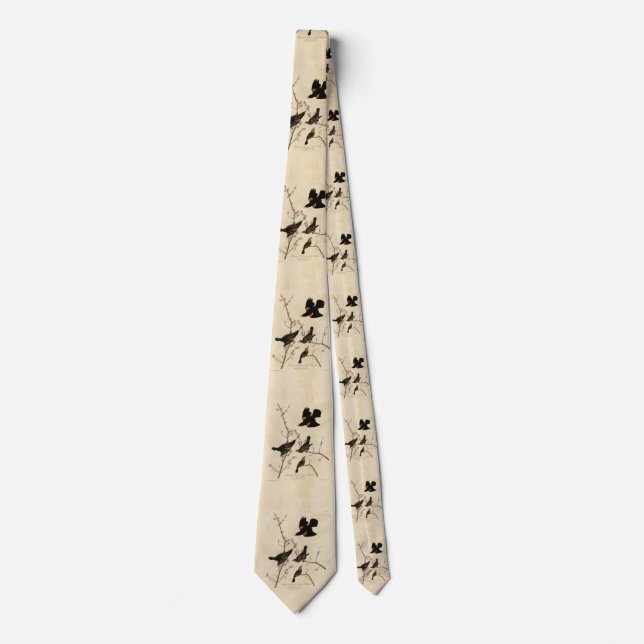 Red winged Blackbird - Audubon's Birds of America Tie (Front)