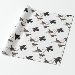 Red-winged Blackbird by Audubon Wrapping Paper