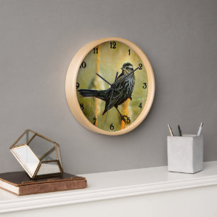 Red-winged Blackbird Clock