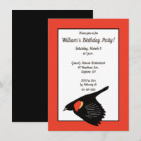 Red-Winged Blackbird in Flight Birthday Party