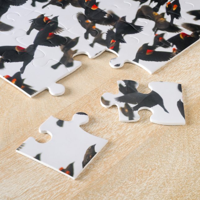 Red Winged Blackbird Murmuration Puzzle (Side)