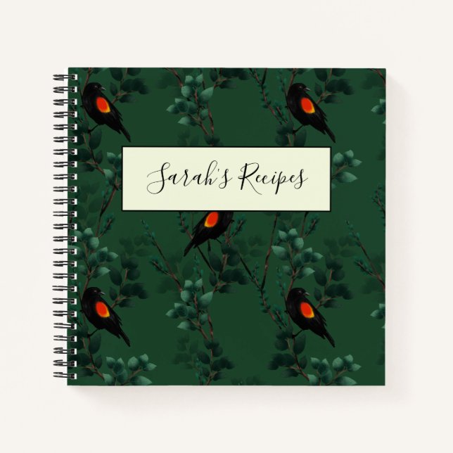 Red-Winged Blackbird Pattern Notebook (Front)
