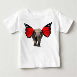Red Winged Elephant Baby T-Shirt