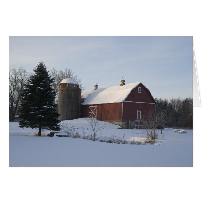 Red Winter Barn (Front Horizontal)