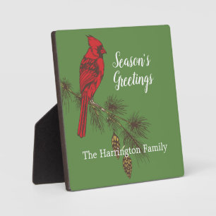 Red Winter Cardinal Personalised Tabletop Plaque