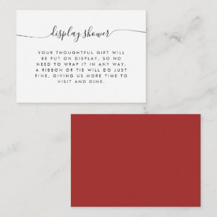 Red Winter Christmas Elegant Calligraphy  Enclosure Card