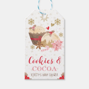 Red Winter Cookies and Cocoa Baby Shower Gift Tags