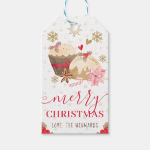 Red Winter Cookies and Cocoa Merry Christmas Gift Tags