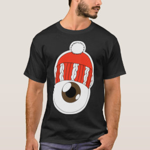 Red Winter Hat Eyeball Brown Iris T-Shirt