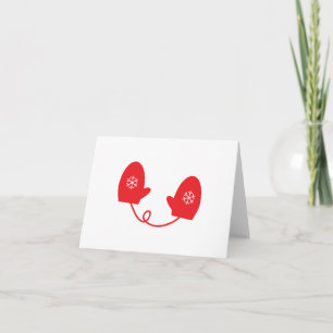 Red Winter Mittens Holiday Card