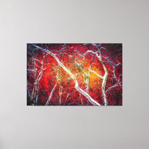 Red winter night canvas print