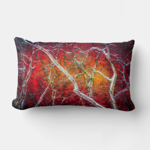 Red winter night lumbar cushion