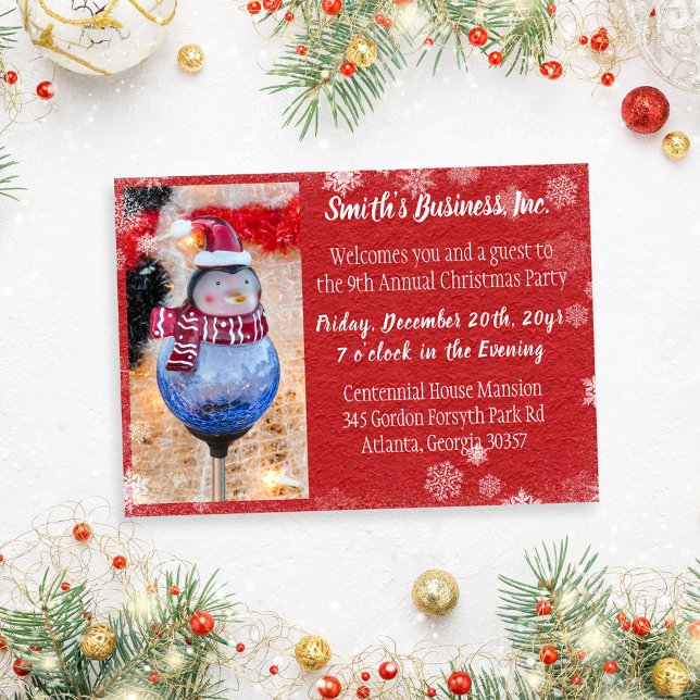 Red Winter Photo Company Christmas Party Invitation (Creator Uploaded)