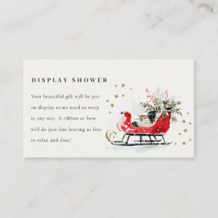 Red Winter Sleigh Display Shower Baby Baby Shower Enclosure Card