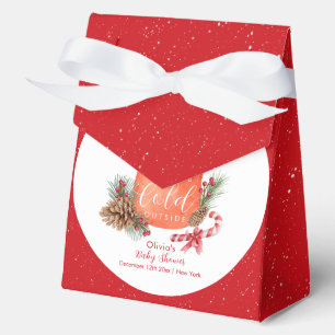 Red Winter Snowflake Festive Smore Baby Shower Favour Box