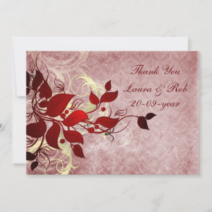 red winter wedding Thank You Invitation