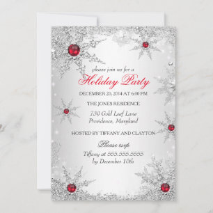 Red Winter Wonderland Christmas Holiday Party 6 Invitation